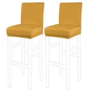 Stretch Bar Stool Cover for Bar Height Side Chair Slipcovers 2pcs Gold